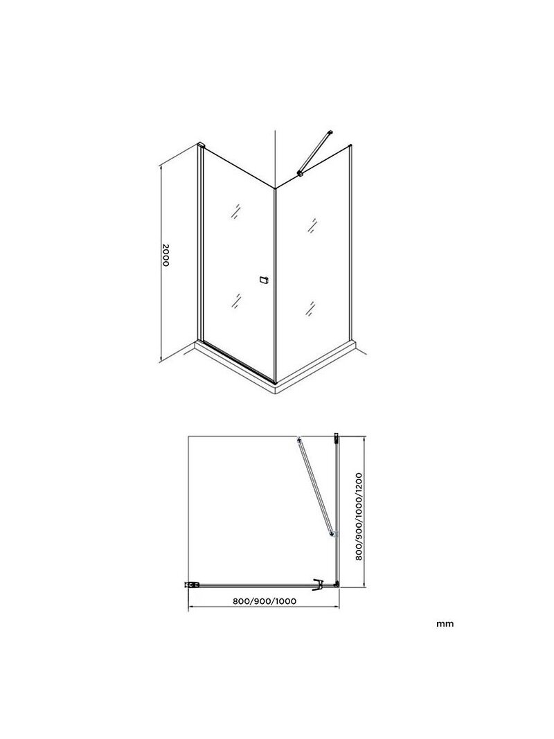 Dušo kabina MESINA Black DW 90x90 7 Dušo kabina MESINA Black DW 90x90 7
