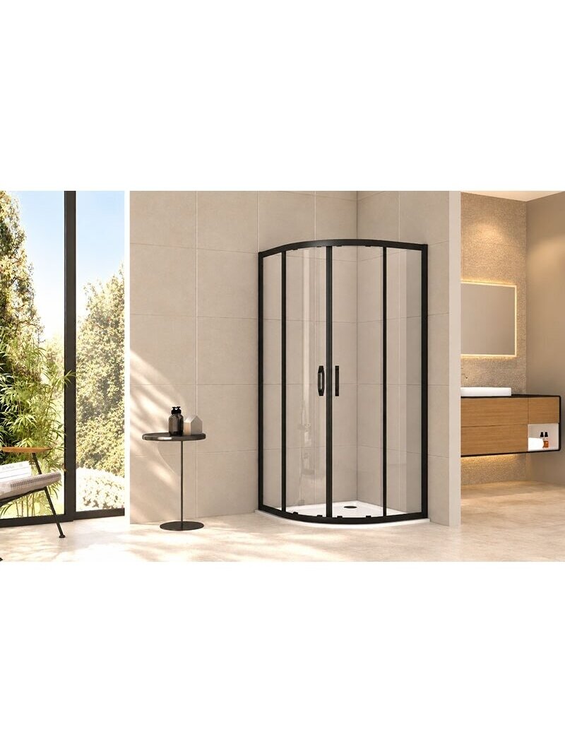 Dušo kabina TIVOLI 80x80 black, skaidrus stiklas 1 Dušo kabina TIVOLI 80x80 black, skaidrus stiklas 1