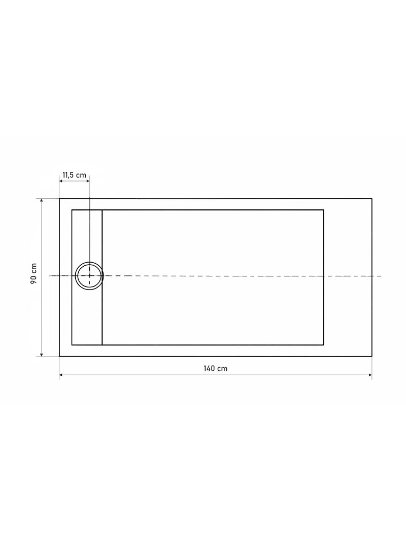 Dušo kabinos padas SENSEA Neo 140x90 12 Dušo kabinos padas SENSEA Neo 140x90 12