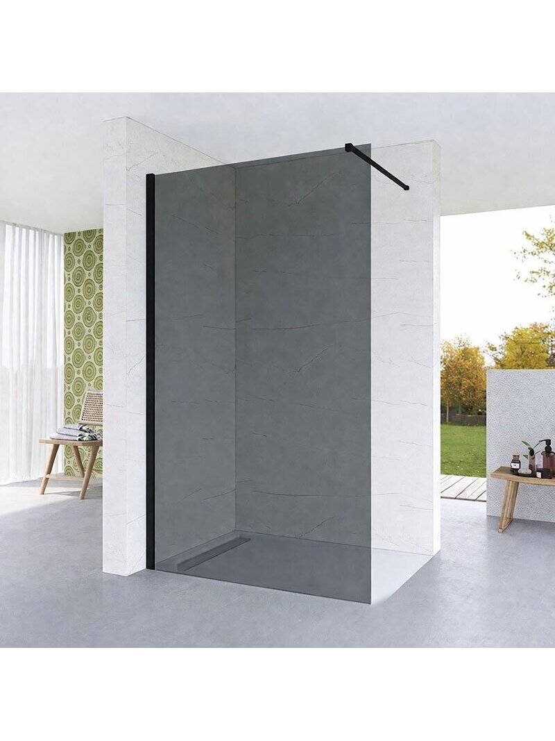 Dušo sienelė AQUABATOS Walk-in T8 120, black Dušo sienelė AQUABATOS Walk-in T8 120, black