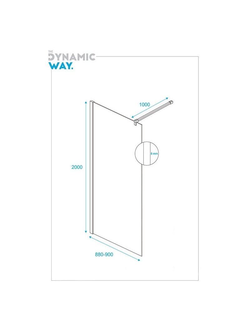 Dušo sienelė DYNAMIC WAY Oceanus 90x200 3 Dušo sienelė DYNAMIC WAY Oceanus 90x200 3