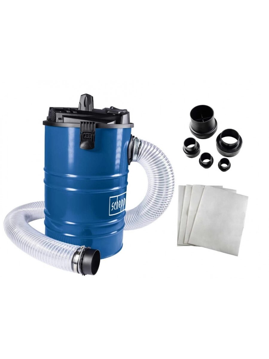 Dulkių siurbimo įrenginys DC100 + adapteriai 4 vnt., Scheppach 19