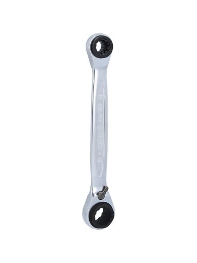 Dvigubas žiedinis terkšlinis raktas su reversu 10x19mm-13x17, KS Tools Dvigubas žiedinis terkšlinis raktas su reversu 10x19mm-13x17, KS Tools