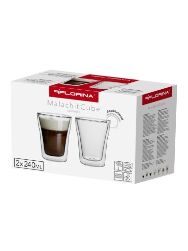 Dvigubo stiklo stiklinės FLORINA 3K6605, 240 ml, 2 vnt.