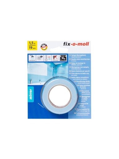 Dvipusė lipnioji juosta Fix-O-Moll, 1,5 m x 19 mm