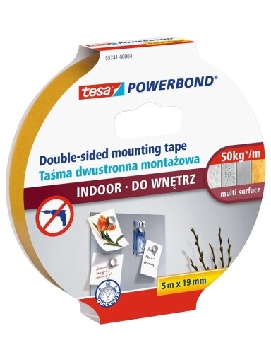 DVIPUSĖ LIPNIOJI JUOSTA VIDAUS DARBAMS (5 m X 19 mm)