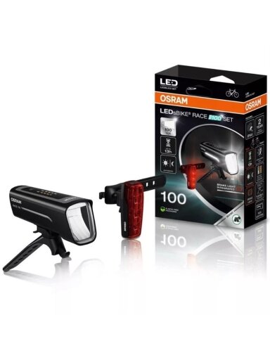Dviračių žibintų rinkinys Osram LED, plastikas, juoda