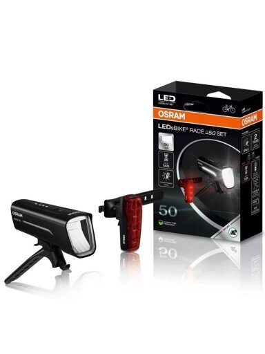 Dviračių žibintų rinkinys Osram LED, plastikas, juoda