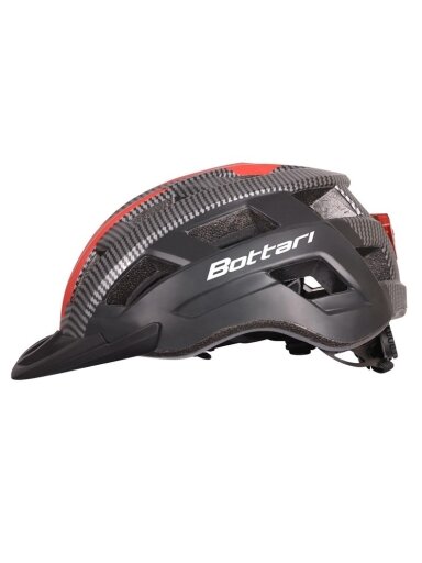 Dviratininkų šalmas Bottari 94001RB, juodas/raudonas, S/M