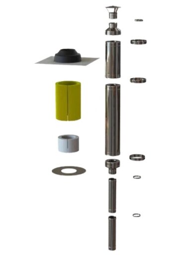 Dvisienių dūmtraukių DW50Sauna komplektas d.130/230 mm