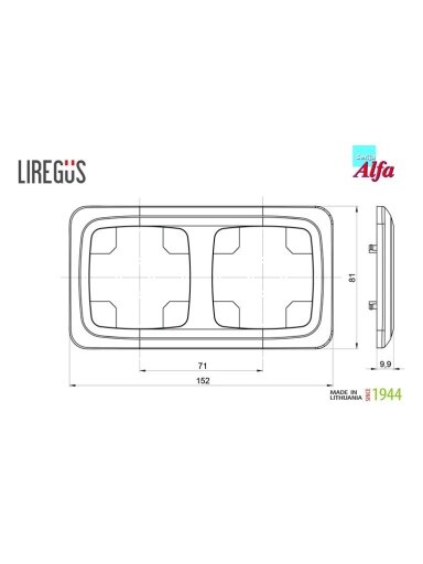 Dvivietis rėmelis LIREGUS ALFA, baltos spalvos