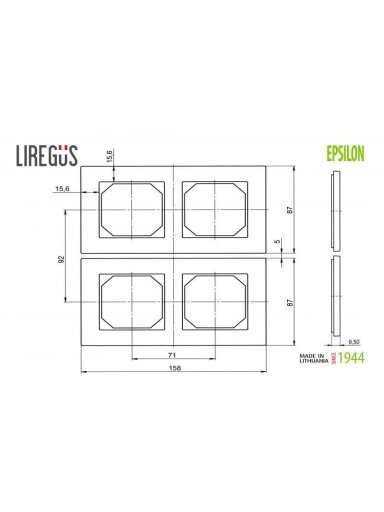 Dvivietis rėmelis LIREGUS EPSILON, riešutmedis