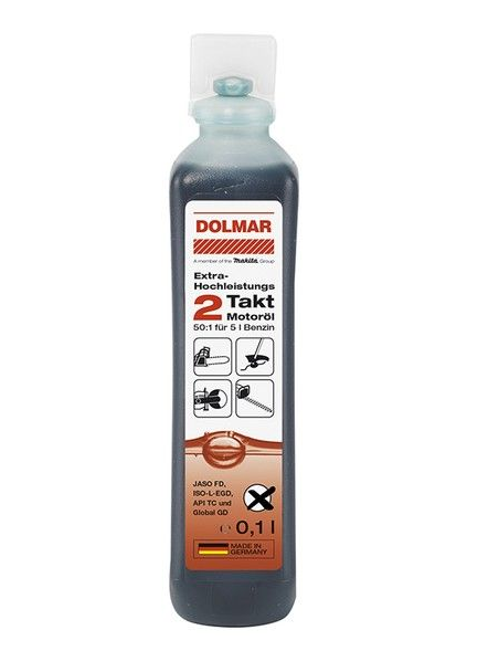 Dvitaktė pusiau sintetinė raudona alyva DOLMAR 100 ml. Dvitaktė pusiau sintetinė raudona alyva DOLMAR 100 ml.