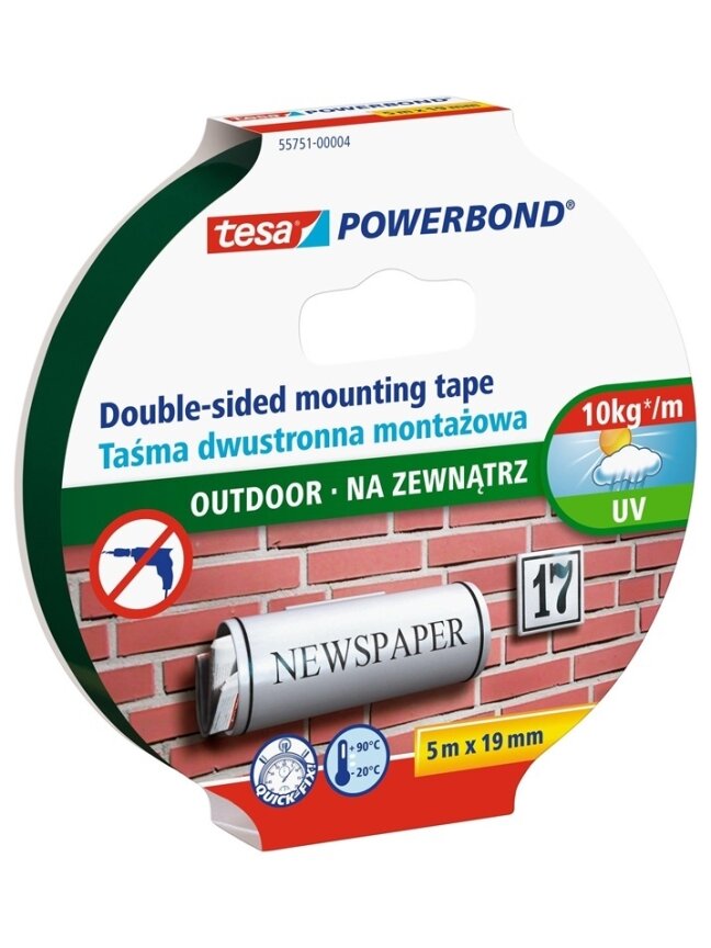 Dvipusė lipnioji juostelė TESA 55751-00004-04, 5 m × 19 mm Dvipusė lipnioji juostelė TESA 55751-00004-04, 5 m × 19 mm