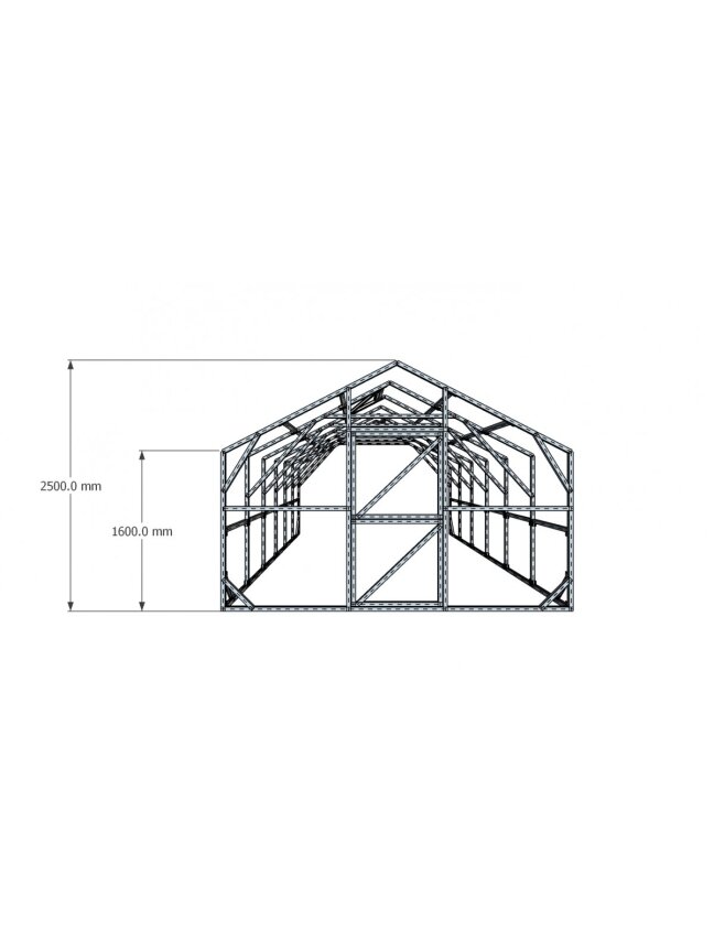 Dvišlaitis šiltnamis 3500x6000 4 mm 3