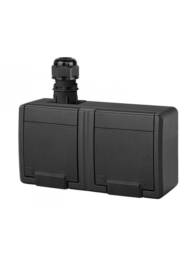 Dvivietis kištukinis lizdas ELEKTRO-PLAST AQUANT, IP65 Dvivietis kištukinis lizdas ELEKTRO-PLAST AQUANT, IP65