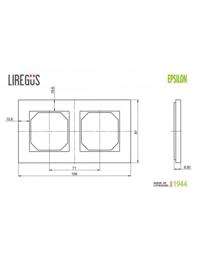 Dvivietis rėmelis LIREGUS EPSILON, riešutmedis 2