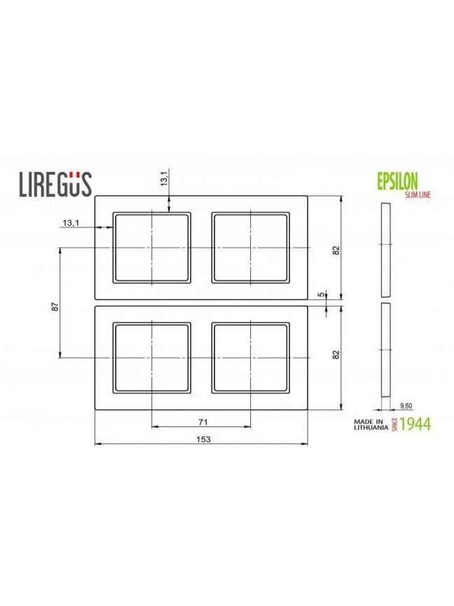 Dvivietis rėmelis LIREGUS EPSILON, šampano spalvos 2