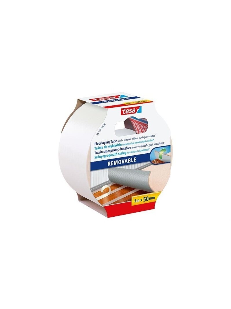 Dvipusė lipni juosta, lengvai pašalinama, 10 m x 50 mm Dvipusė lipni juosta, lengvai pašalinama, 10 m x 50 mm
