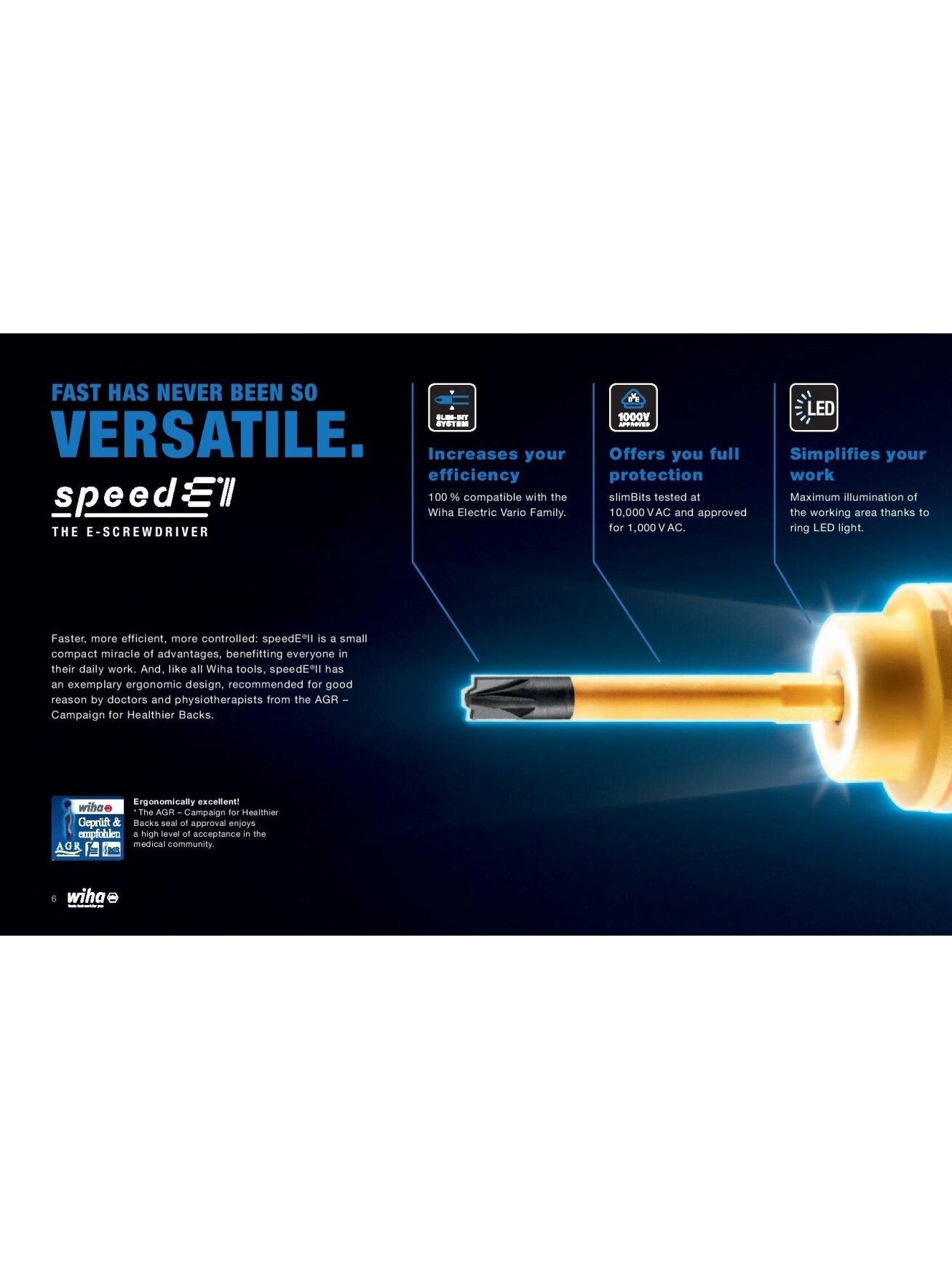 E-Atsuktuvo WIHA rinkinys speedE® II electric (7 vnt.) 6 E-Atsuktuvo WIHA rinkinys speedE® II electric (7 vnt.) 6