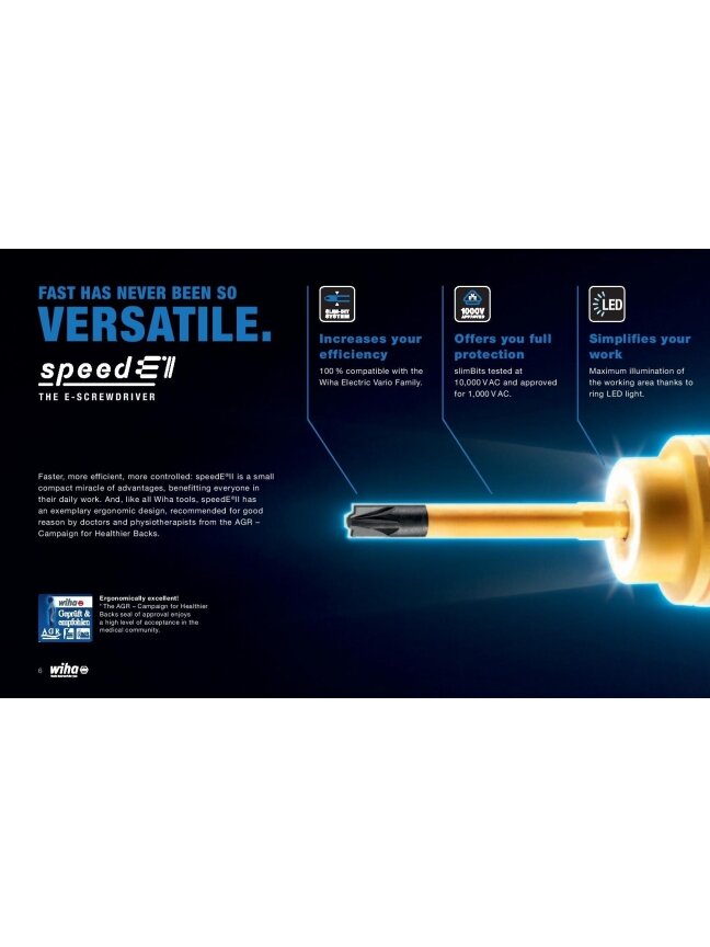 E-Atsuktuvo WIHA rinkinys speedE® II electric (7 vnt.) 6