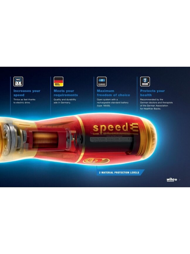 E-Atsuktuvo WIHA rinkinys speedE® II electric (7 vnt.) 7 E-Atsuktuvo WIHA rinkinys speedE® II electric (7 vnt.) 7