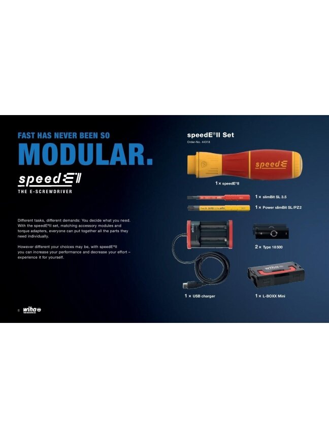 E-Atsuktuvo WIHA rinkinys speedE® II electric (7 vnt.) 8