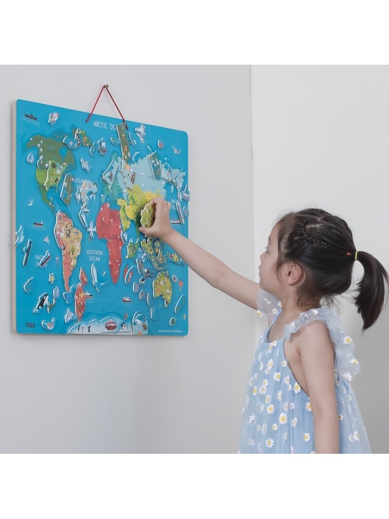 Edukacinė Lenta „Viga 2in1“ Su Montessori Pasaulio Žemėlapiu 5