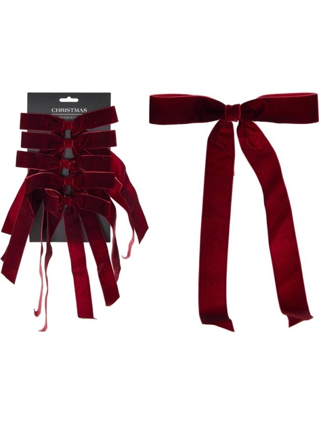 Eglutės žaisliukas Bow, bordo, poliesteris, 5 vnt. Eglutės žaisliukas Bow, bordo, poliesteris, 5 vnt.