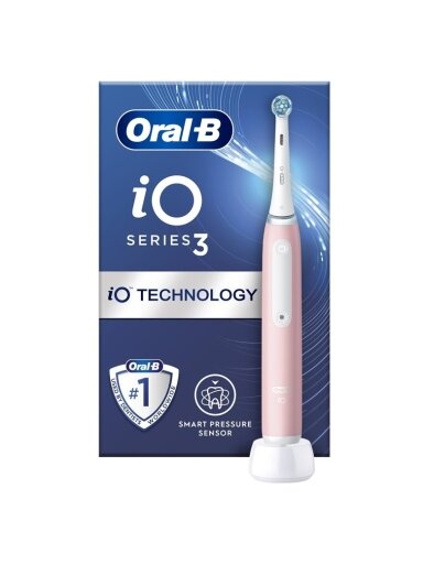 Elektrinis dantų šepetėlis Braun Oral-B iO Series 3, rožinis