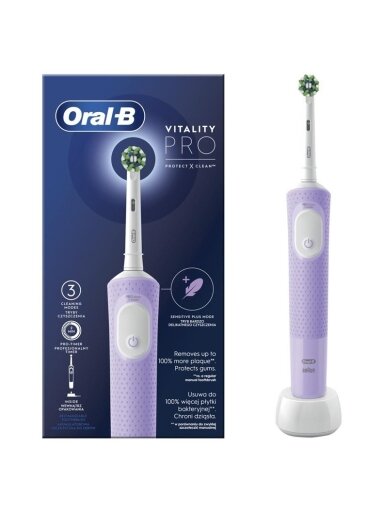 Elektrinis dantų šepetėlis Oral-B Vitality Pro, violetinis