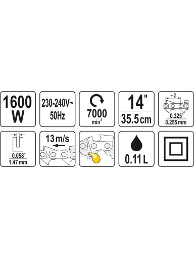 Elektrinis grandininis pjūklas 1600W 14" FLO