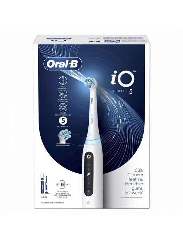 Elektrinis dantų šepetėlis Oral-B iO Series 5, baltas 2 Elektrinis dantų šepetėlis Oral-B iO Series 5, baltas 2
