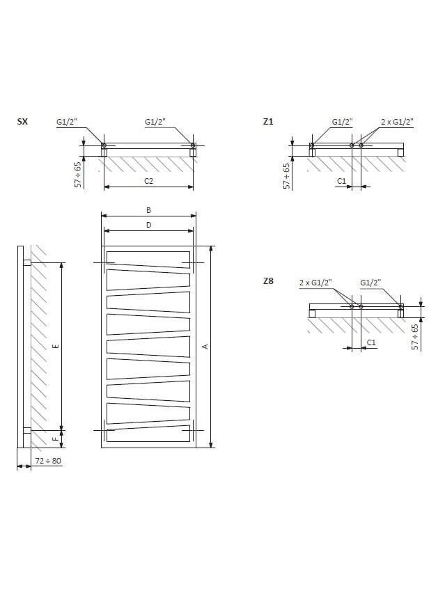 Elektrinis rankšluosčių džiovintuvas Terma ZigZag 500x1070mm 2 Elektrinis rankšluosčių džiovintuvas Terma ZigZag 500x1070mm 2