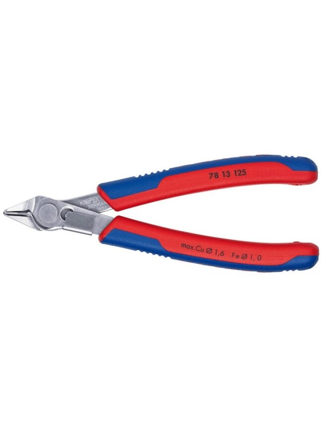 Elektronikos žnyplės 125mm INOX su prispaudimu, Knipex 1