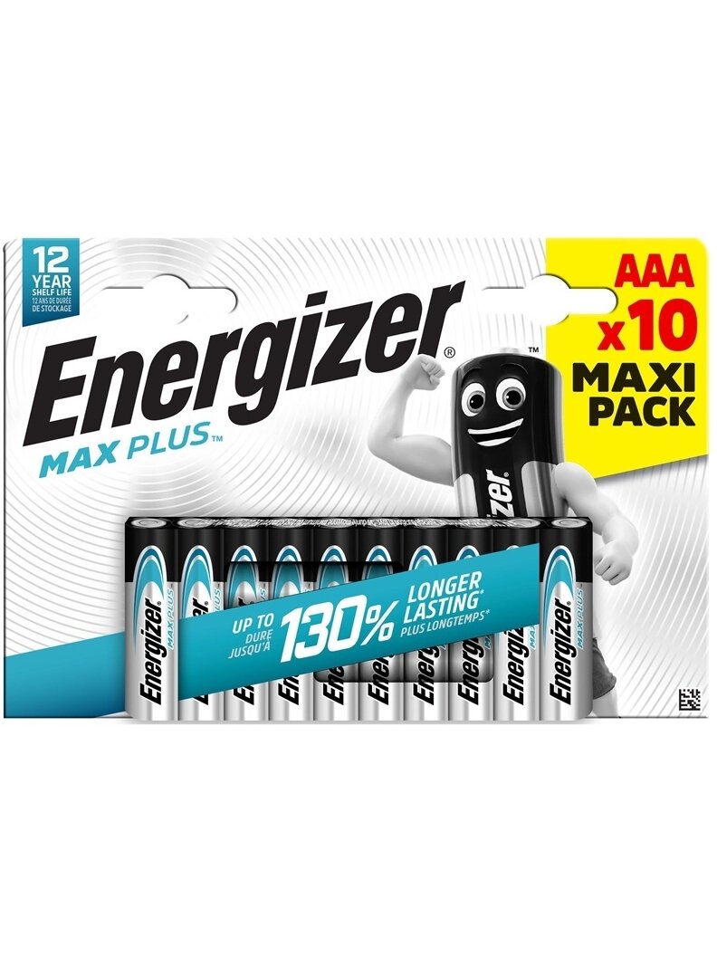 Elementai ENERGIZER MAX PLUS AAA/LR03, 1,5V, 10 vnt. Elementai ENERGIZER MAX PLUS AAA/LR03, 1,5V, 10 vnt.