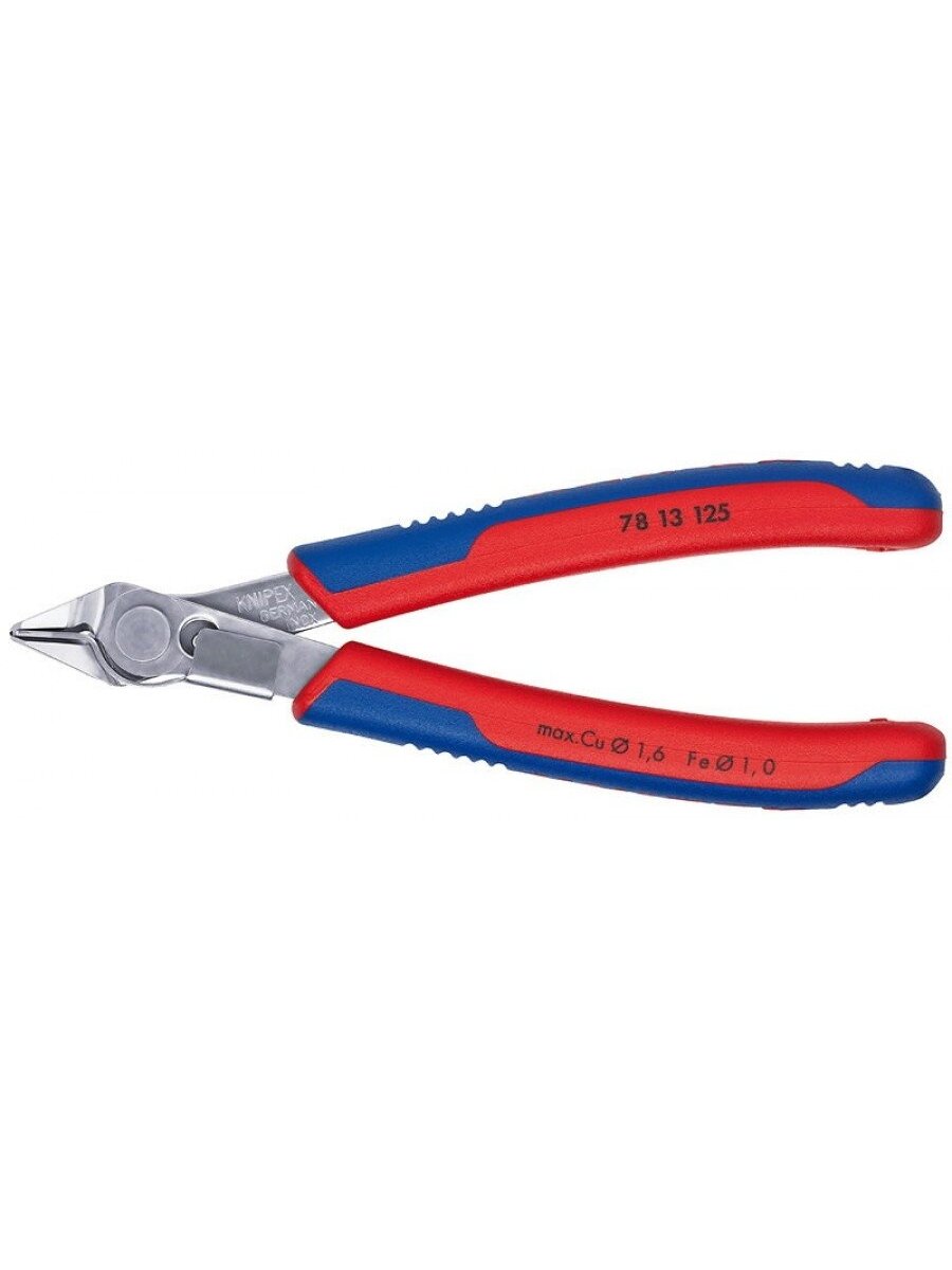 Elektronikos žnyplės 125mm INOX su prispaudimu, Knipex