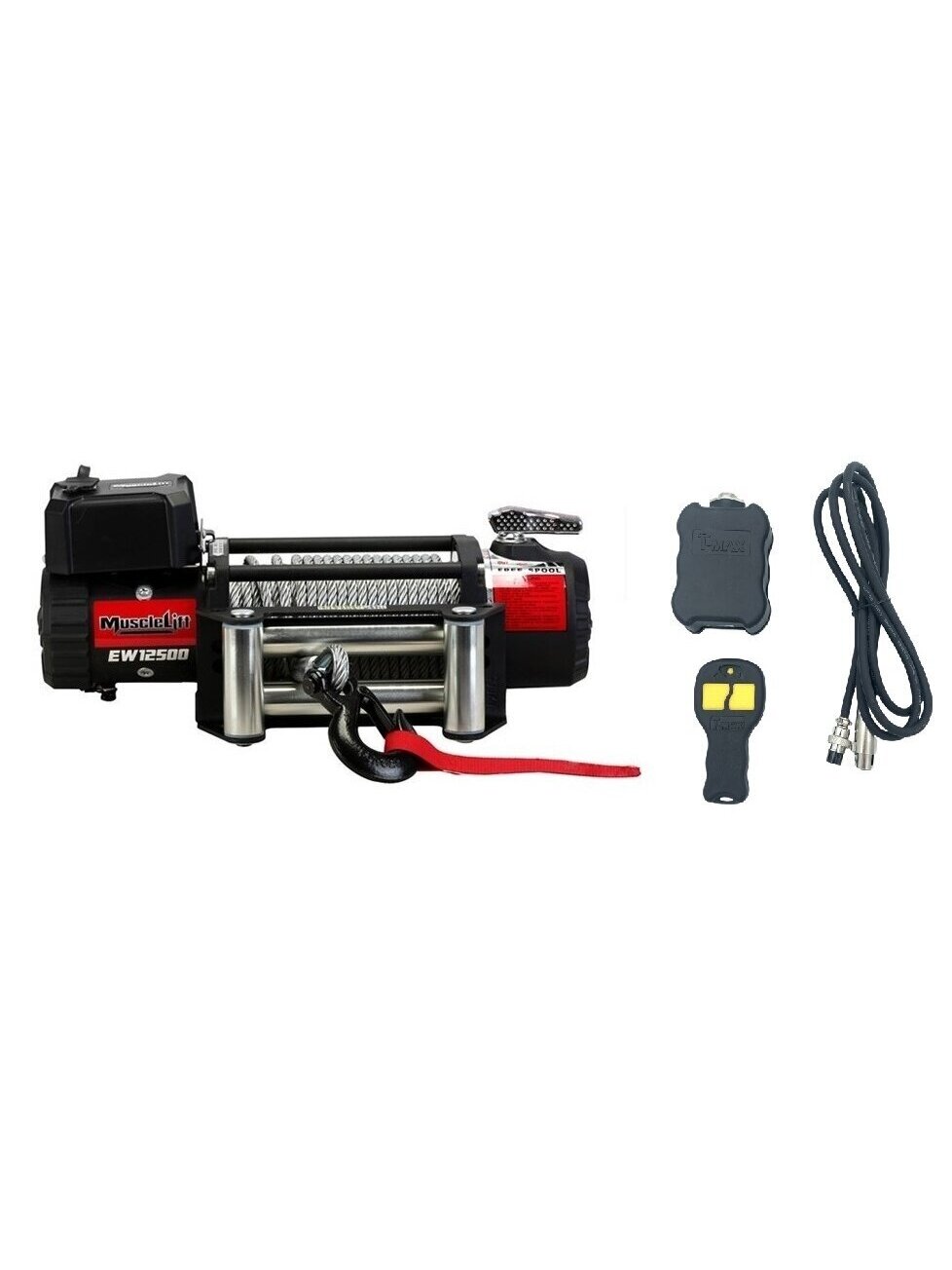 ⬡ Elektrinė gervė (Muscle Lift) 12V 12500 svr./5665 kg, su radijo distanciniu valdymu (EW1250012MLR, T-MAX) ⬡ Elektrinė gervė (Muscle Lift) 12V 12500 svr./5665 kg, su radijo distanciniu valdymu (EW1250012MLR, T-MAX)
