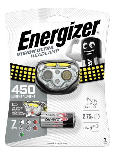 ENERGIZER Galvos žibintuvėlis, 450lm, 3xAAA, VISION ULTRA HD, ENERGIZER