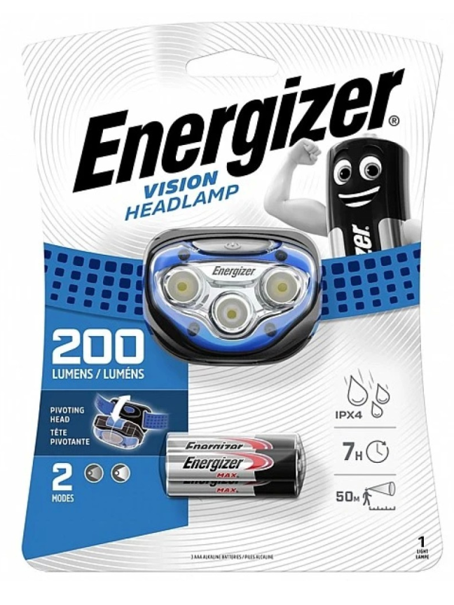 ENERGIZER Galvos žibintuvėlis, 200lm, 3xAAA, VISION, ENERGIZER ENERGIZER Galvos žibintuvėlis, 200lm, 3xAAA, VISION, ENERGIZER