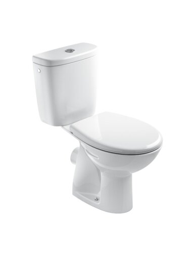 EUROLINE-N,  WC Komplektas (WC su  horiz. nuotaku, su dvig. nuleid. sist. Dual Flush, vand. įvadas iš šono kairėje, term