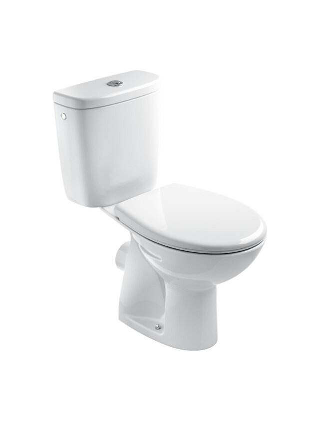 EUROLINE-N,  WC Komplektas (WC su  horiz. nuotaku, su dvig. nuleid. sist. Dual Flush, vand. įvadas iš šono kairėje, term