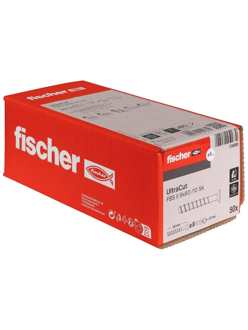 Fischer Betonsraigtis kūgine galva UltraCut FBS II 8x60 SK, Fischer 50 vnt. 3 Fischer Betonsraigtis kūgine galva UltraCut FBS II 8x60 SK, Fischer 50 vnt. 3