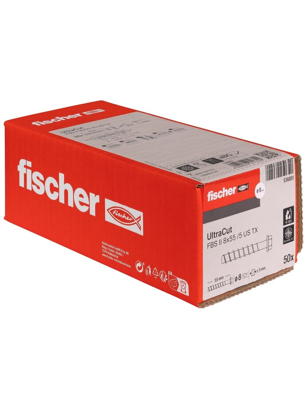 Fischer Betonsraigtis UltraCut FBS II 8x55 US TX, Fischer 50 vnt. 1 Fischer Betonsraigtis UltraCut FBS II 8x55 US TX, Fischer 50 vnt. 1