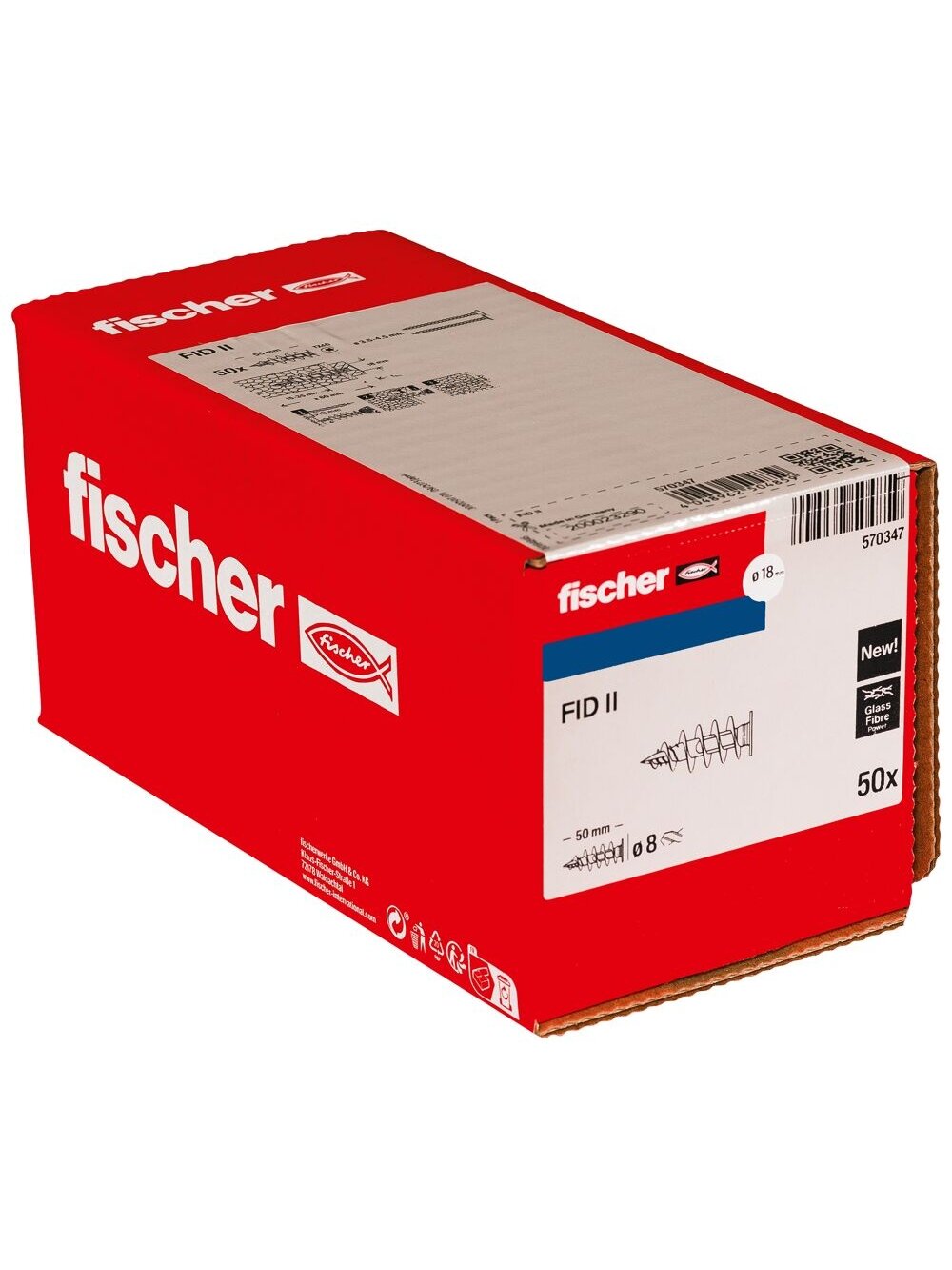 Fischer Kaištis izoliacinėms medžiagoms FID50 II ,Fischer 50 vnt. 1 Fischer Kaištis izoliacinėms medžiagoms FID50 II ,Fischer 50 vnt. 1