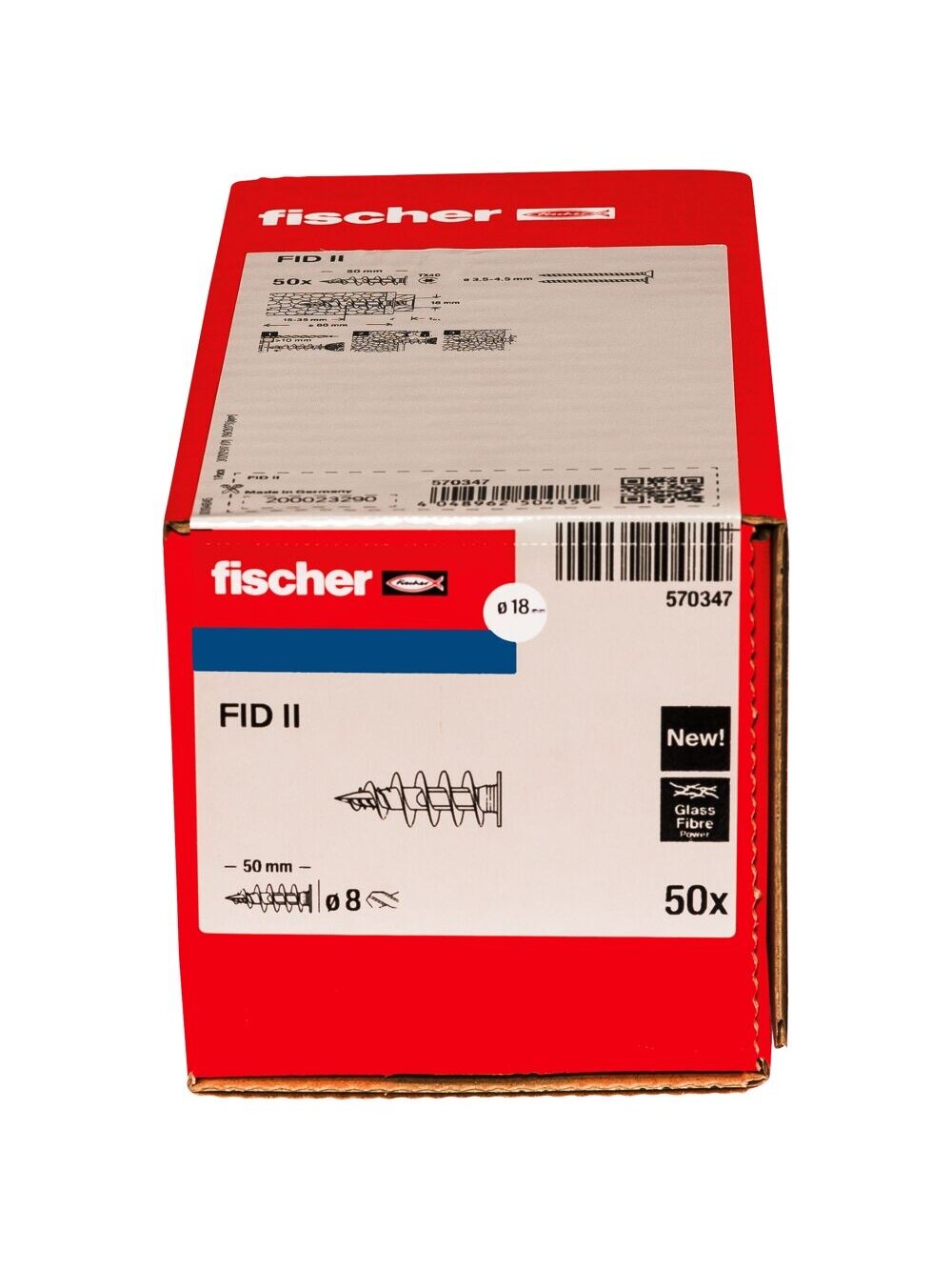 Fischer Kaištis izoliacinėms medžiagoms FID50 II ,Fischer 50 vnt. 2 Fischer Kaištis izoliacinėms medžiagoms FID50 II ,Fischer 50 vnt. 2