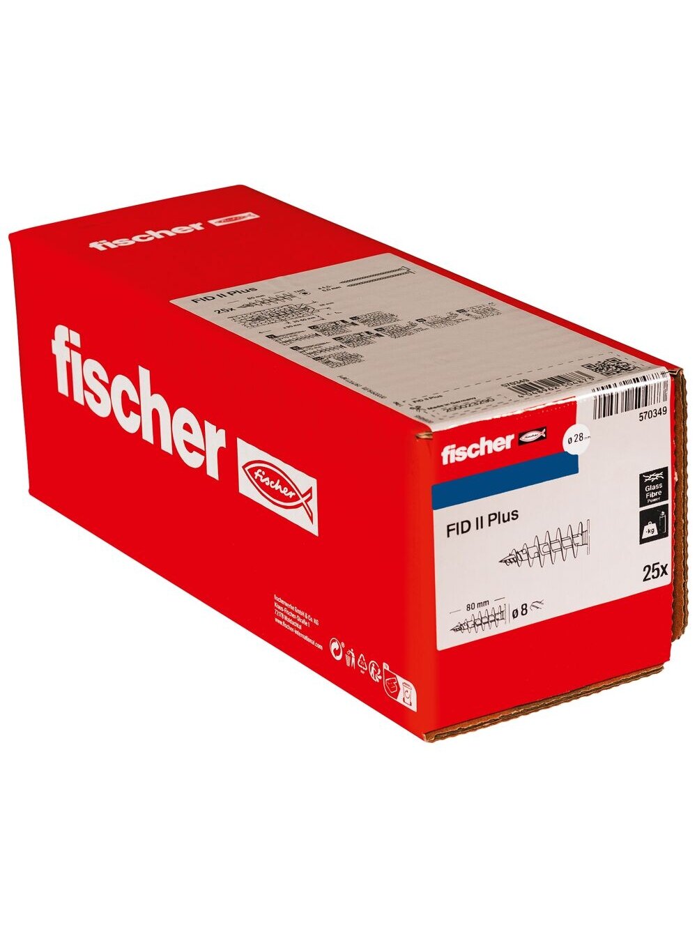 Fischer Kaištis izoliacinėms medžiagoms FID80 II, Fischer 25 vnt. 1 Fischer Kaištis izoliacinėms medžiagoms FID80 II, Fischer 25 vnt. 1