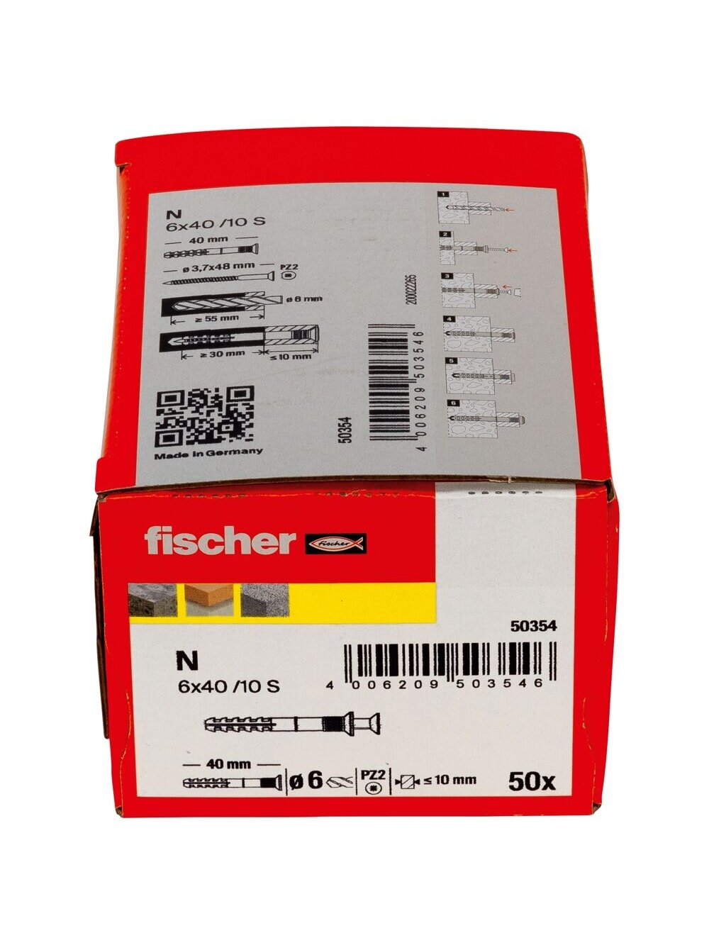 Fischer Kalamas kaištis N S 6x40/15 mm, Fischer 50 vnt. 2