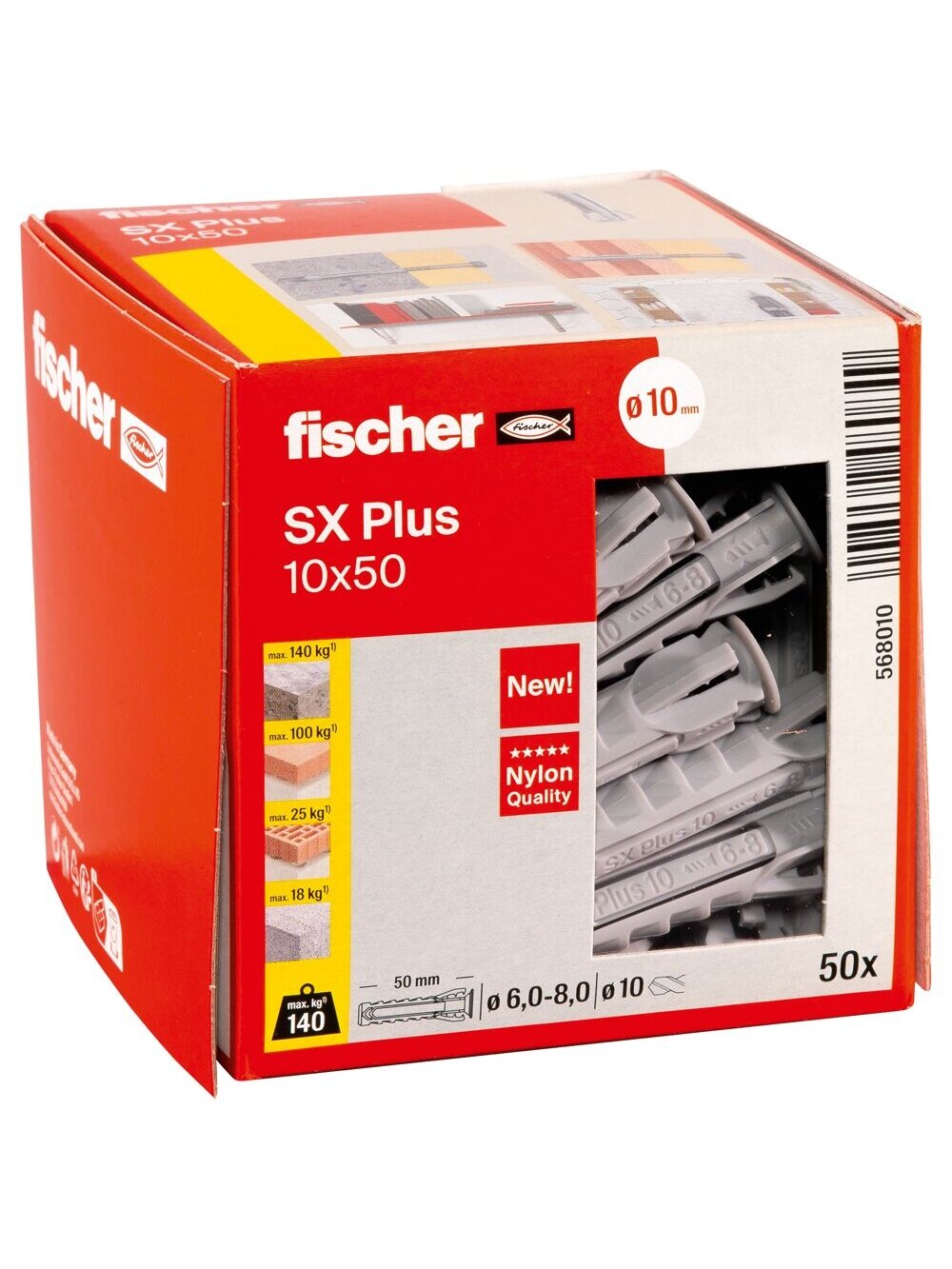 Fischer Univers. kaišt. SX Plus 10x50 mm, 50 vnt. 1 Fischer Univers. kaišt. SX Plus 10x50 mm, 50 vnt. 1