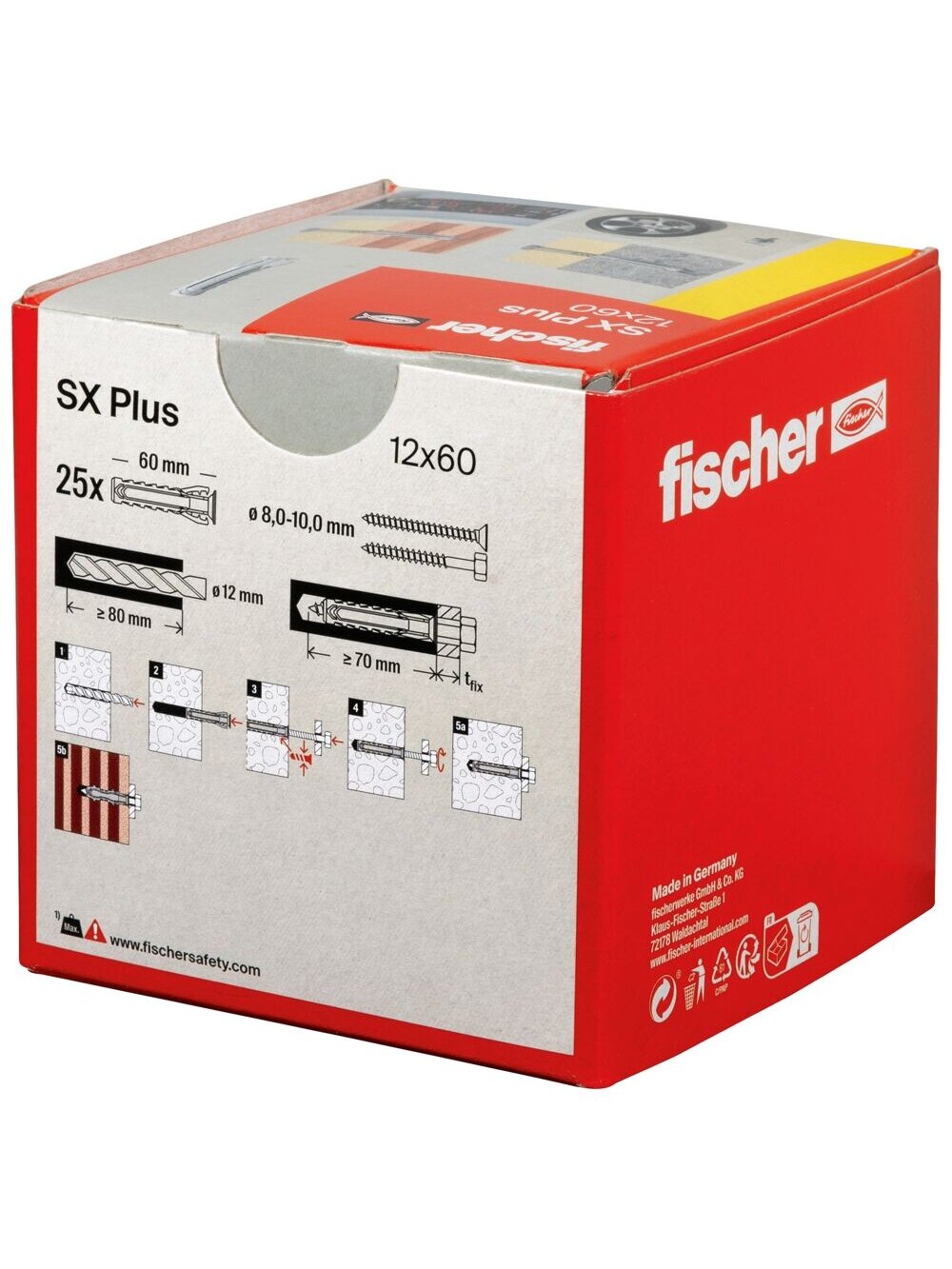 Fischer Univers. kaišt. SX Plus 12x60 mm, 25 vnt. 2 Fischer Univers. kaišt. SX Plus 12x60 mm, 25 vnt. 2